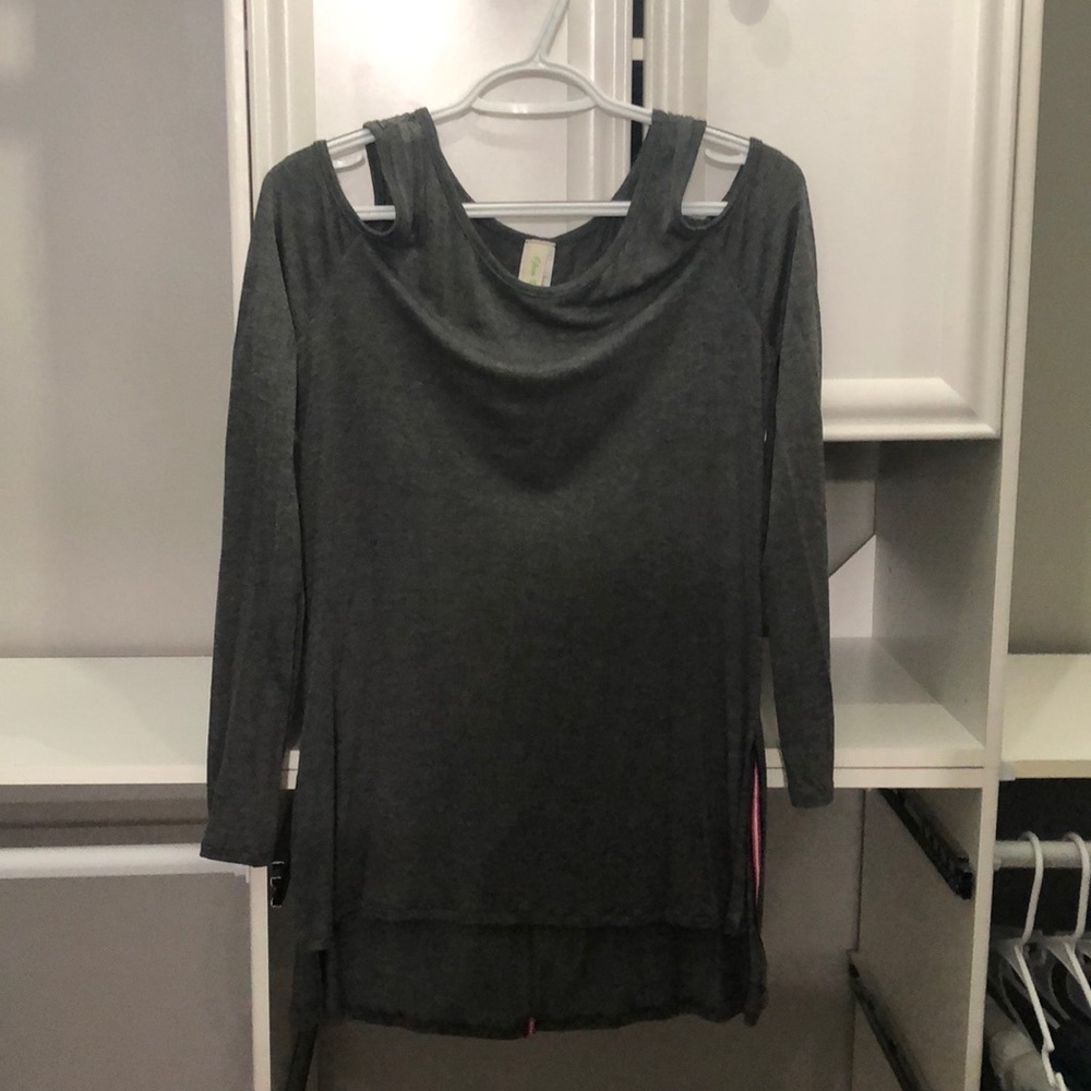 Long Sleeve Shoulder Cutouts Tee